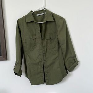 Signature by Larry Levine, button down shirt, 3/4 sleeve, Small